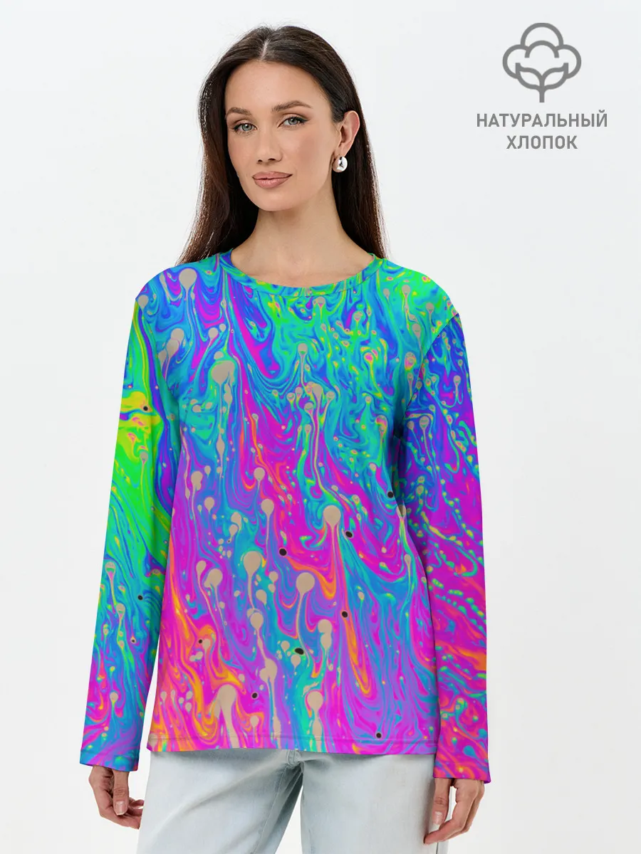 Лонгслив женский. Хлопок / НЕОНОВАЯ ПАЛИТРА