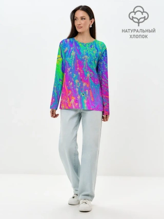 Лонгслив женский. Хлопок / НЕОНОВАЯ ПАЛИТРА