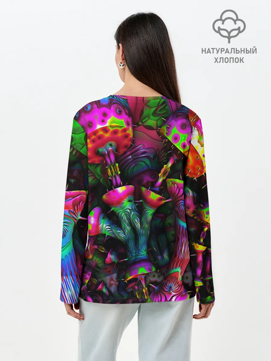 Лонгслив женский. Хлопок / ПСИХОДЕЛИКА