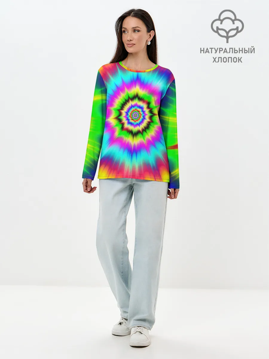 Лонгслив женский. Хлопок / ОПТИЧЕСКИЙ УЗОР