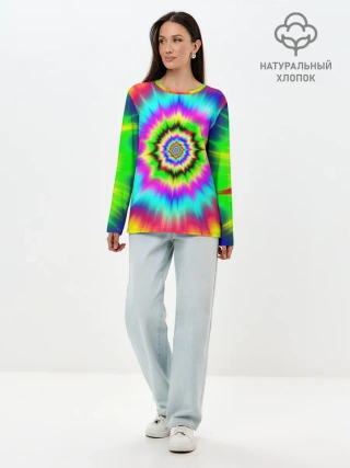 Лонгслив женский. Хлопок / ОПТИЧЕСКИЙ УЗОР