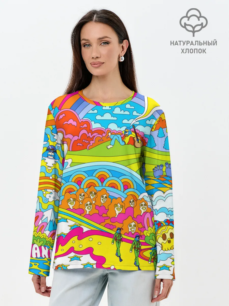Лонгслив женский. Хлопок / ХИППИ