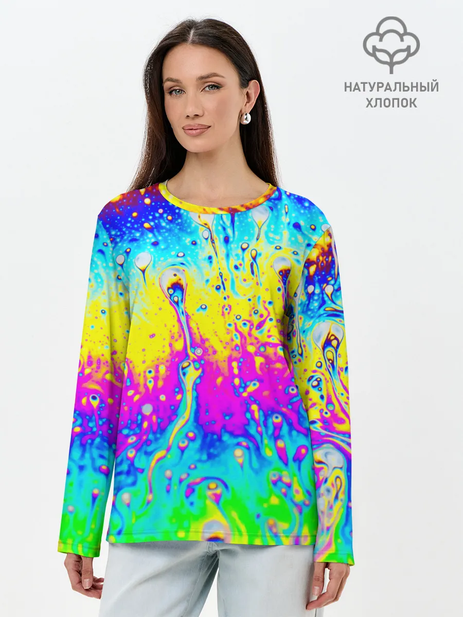 Лонгслив женский. Хлопок / КИСЛОТНЫЙ СТИЛЬ