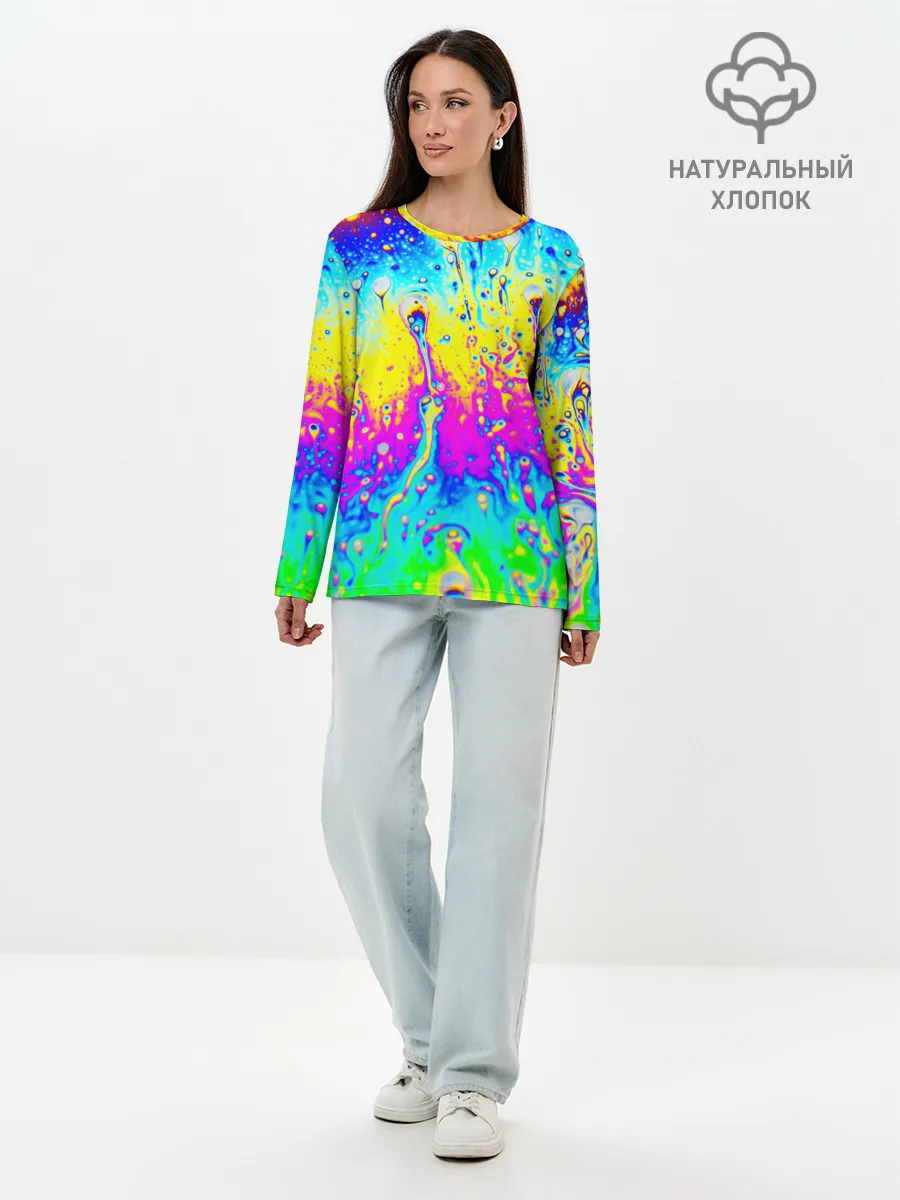 Лонгслив женский. Хлопок / КИСЛОТНЫЙ СТИЛЬ