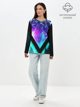 Лонгслив женский. Хлопок / NEON GEOMETRY