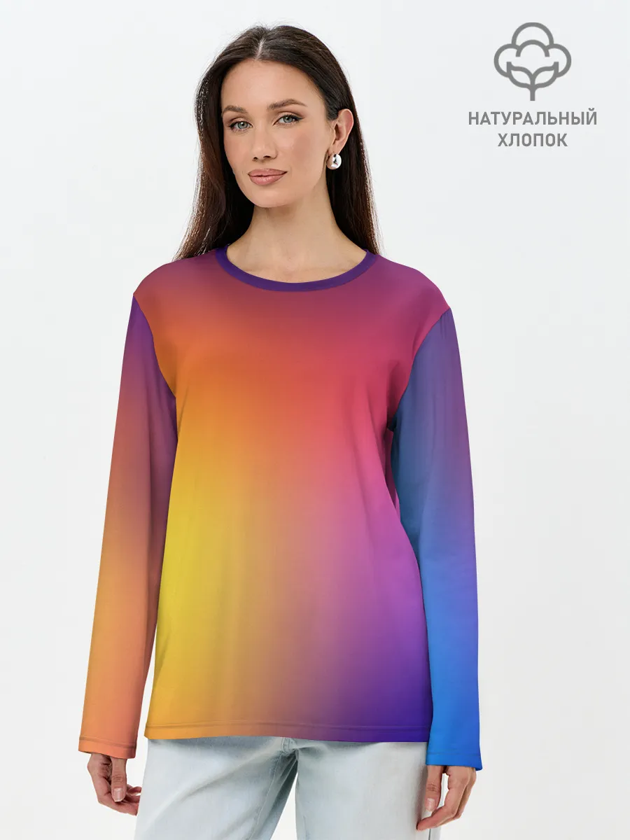 Лонгслив женский. Хлопок / Abstract gradient colors
