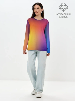 Лонгслив женский. Хлопок / Abstract gradient colors