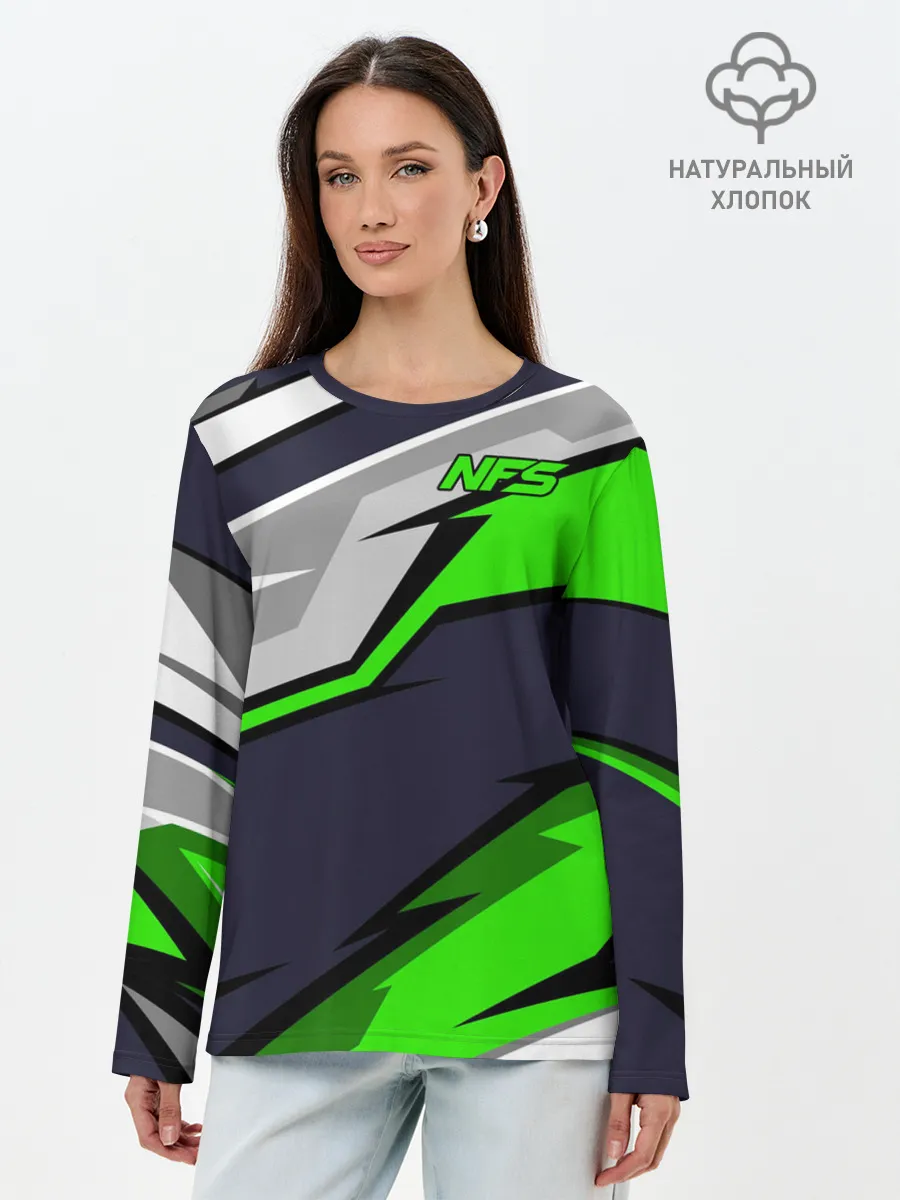 Лонгслив женский. Хлопок / Need for Speed