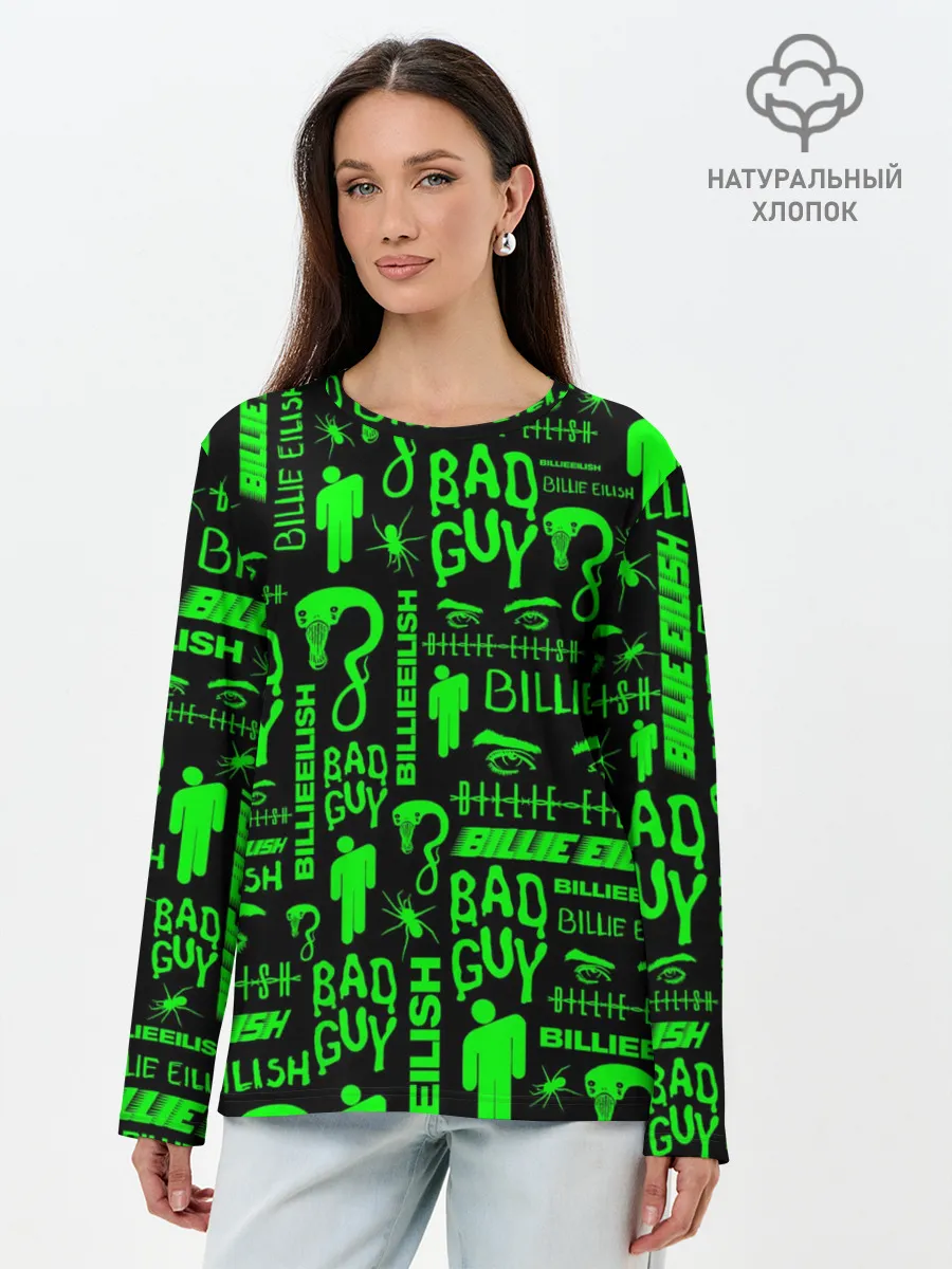 Лонгслив женский. Хлопок / BILLIE EILISH
