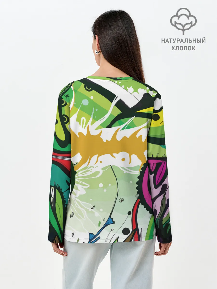 Лонгслив женский. Хлопок / Мельница