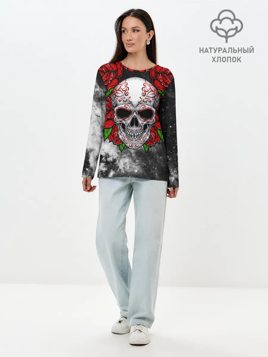 Лонгслив женский. Хлопок / Skull and Roses