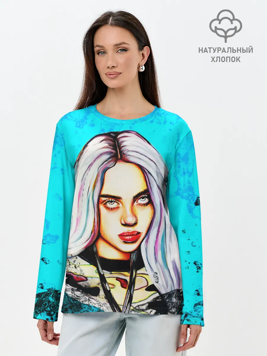 Лонгслив женский. Хлопок / Billie Eilish