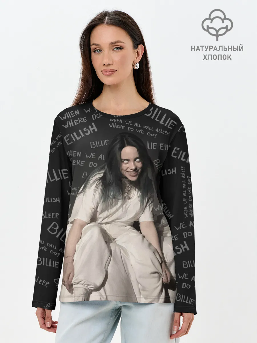 Лонгслив женский. Хлопок / BILLIE EILISH - Where Do We Go