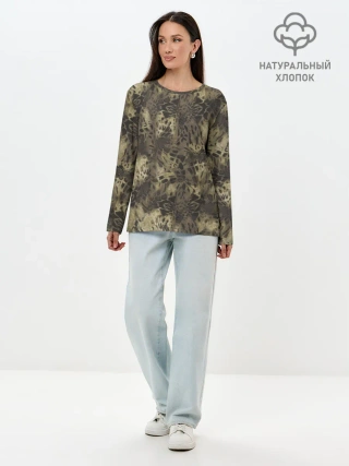 Лонгслив женский. Хлопок / Камуфляж Prym1 Woodlands Camo