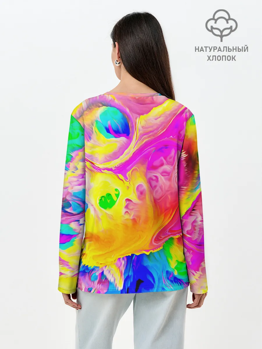 Лонгслив женский. Хлопок / КРАСКИ