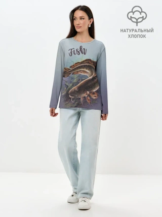 Лонгслив женский. Хлопок / Fish
