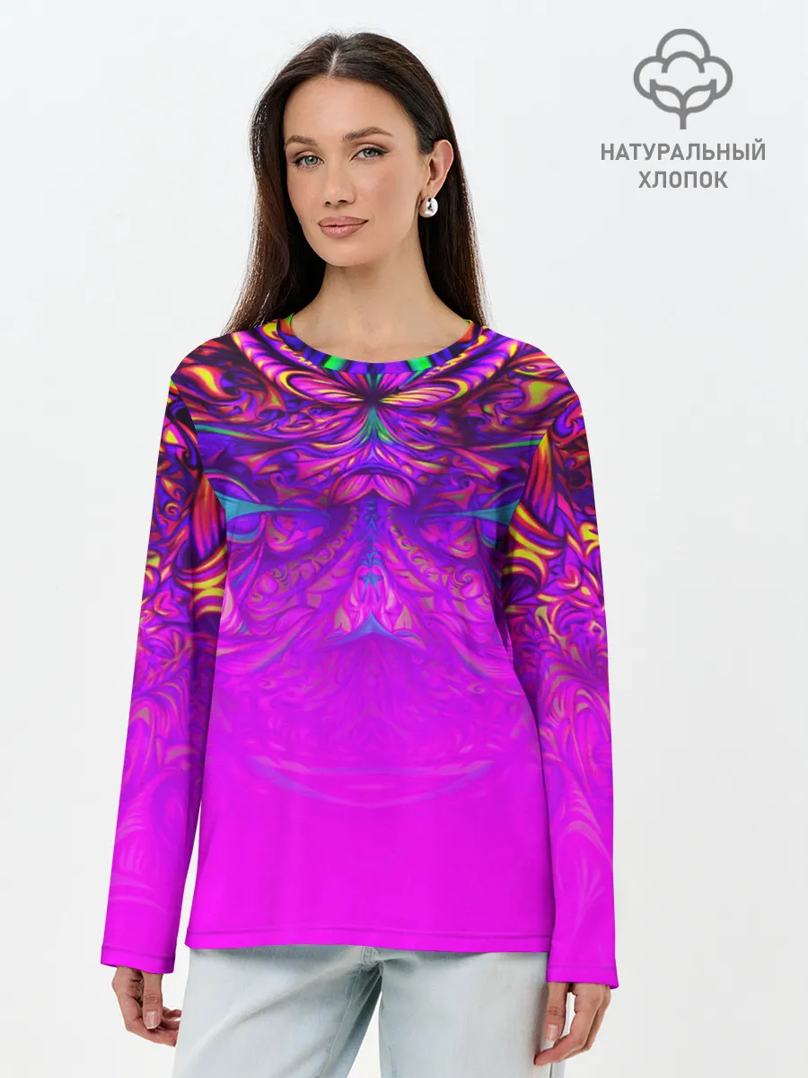 Лонгслив женский. Хлопок / ABSTRACTION
