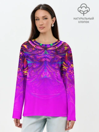 Лонгслив женский. Хлопок / ABSTRACTION