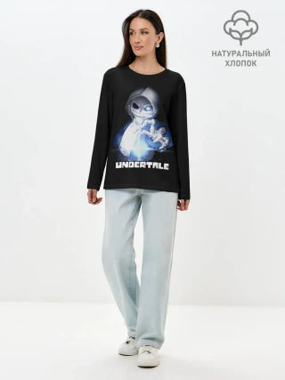 Лонгслив женский. Хлопок / Undertale