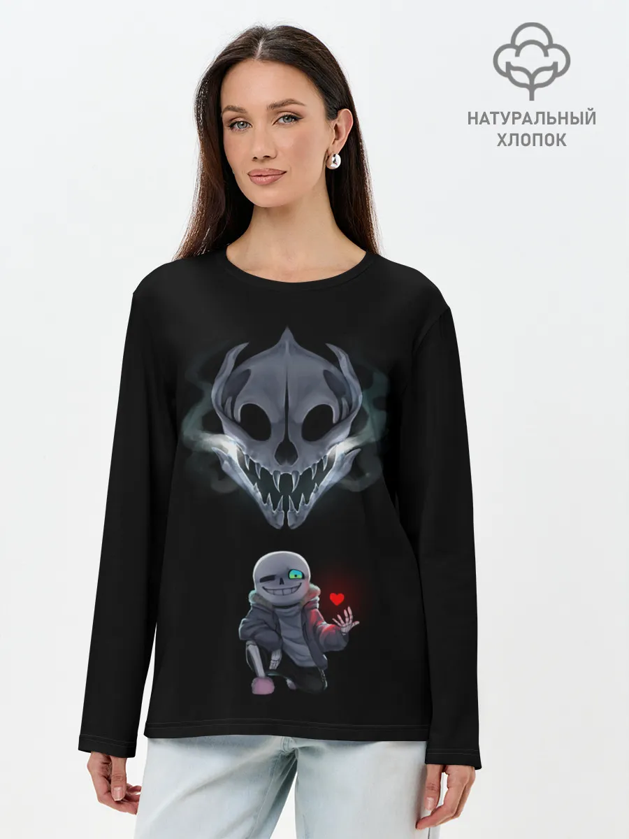 Лонгслив женский. Хлопок / Undertale