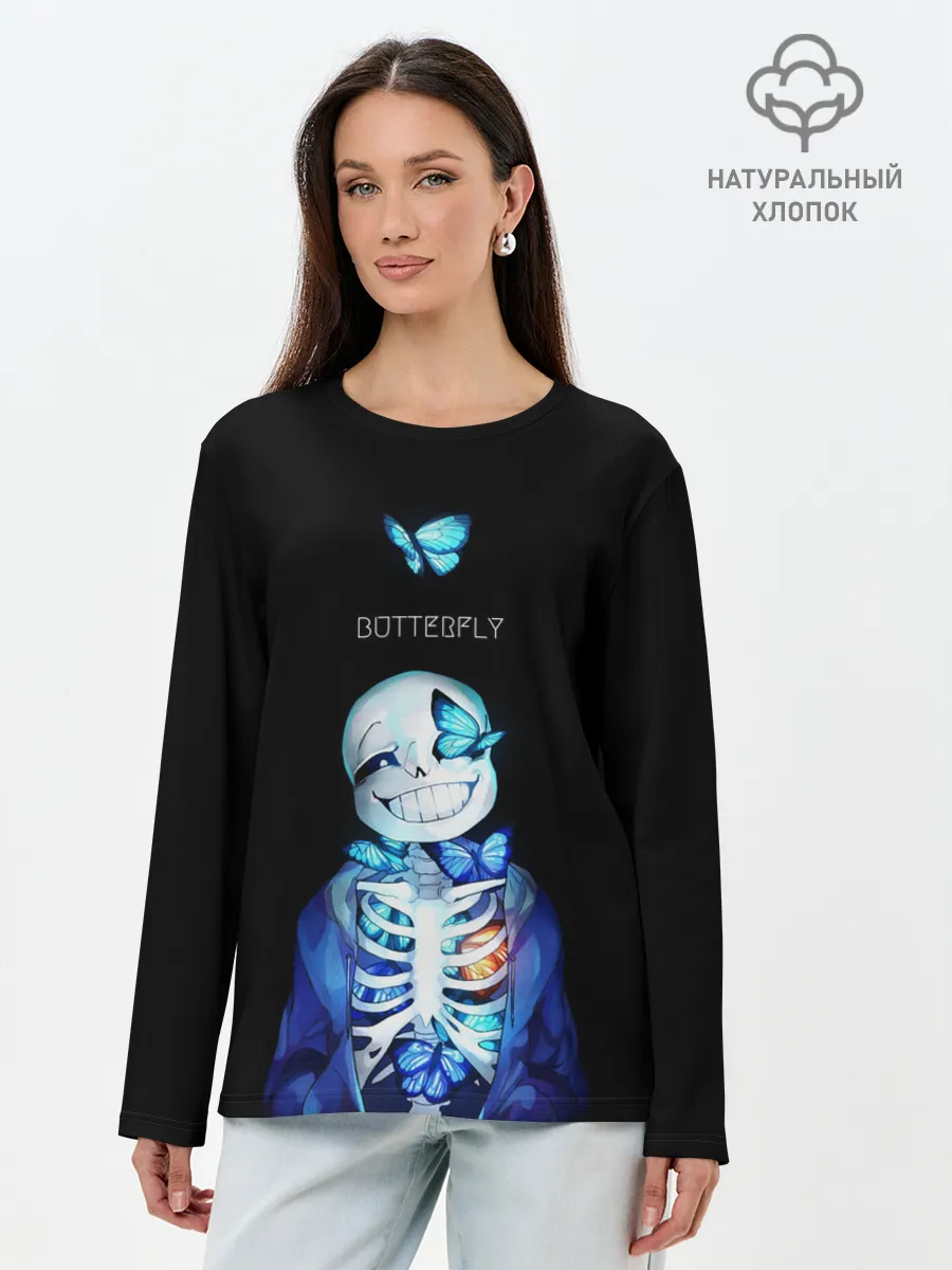 Лонгслив женский. Хлопок / Undertale