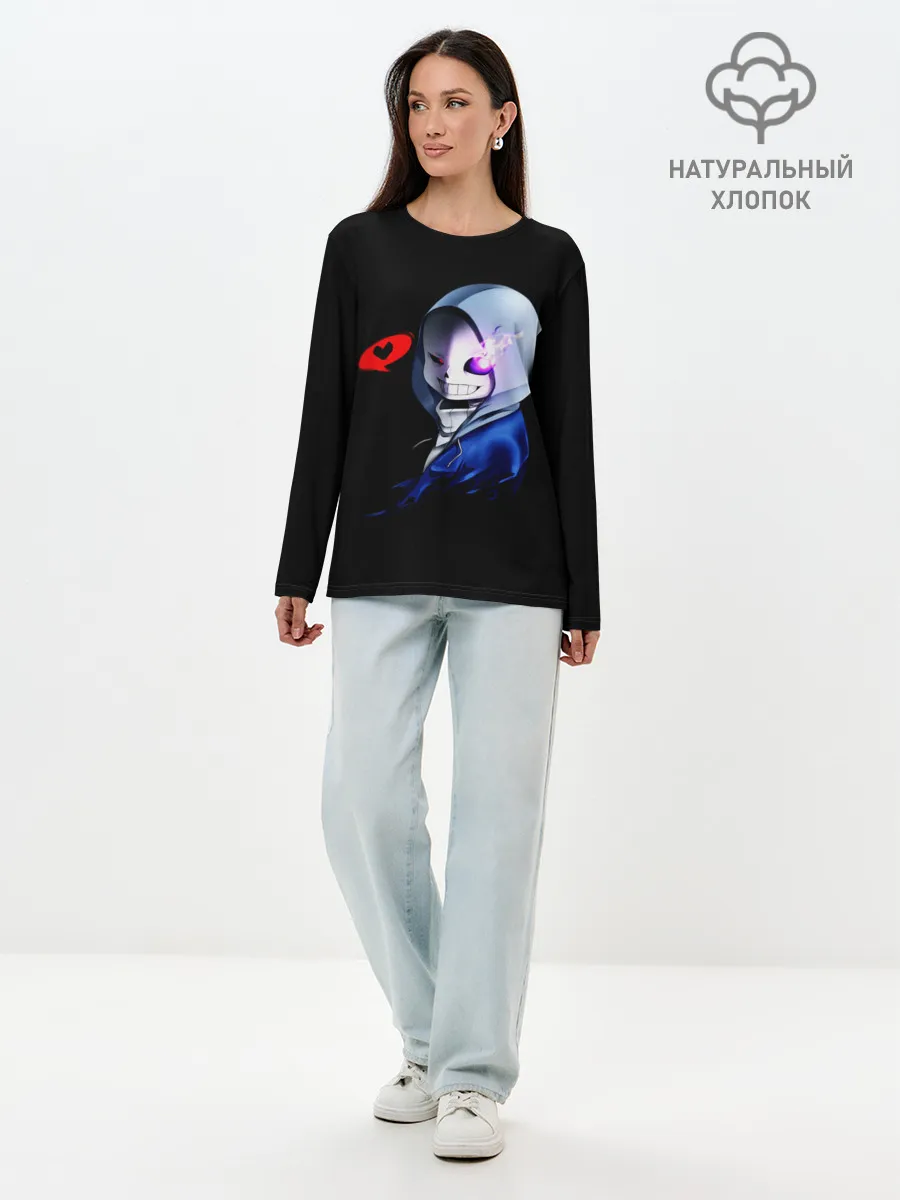 Лонгслив женский. Хлопок / Undertale