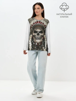 Лонгслив женский. Хлопок / Leader of indian skeletons