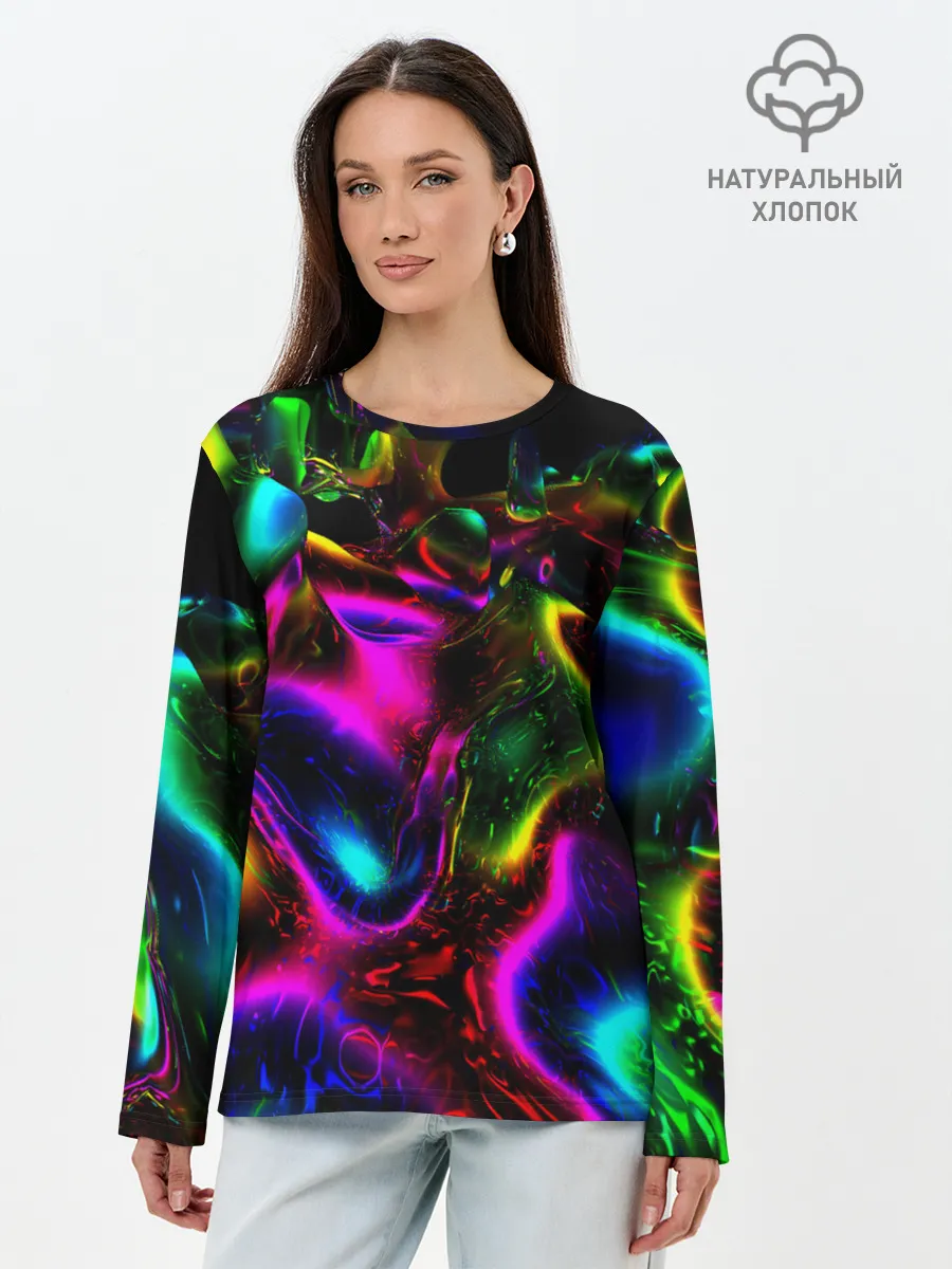 Лонгслив женский. Хлопок / В НЕОНЕ