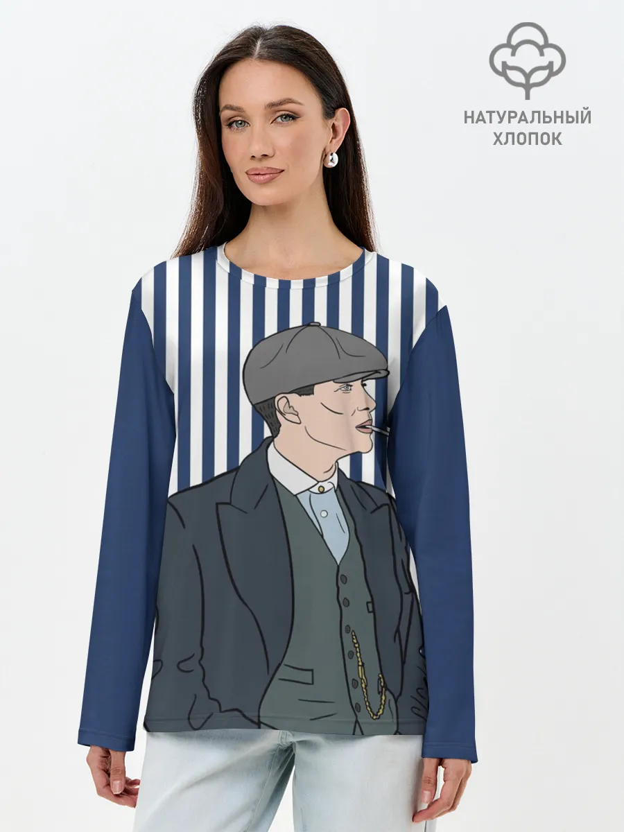 Лонгслив женский. Хлопок / Острые козырьки