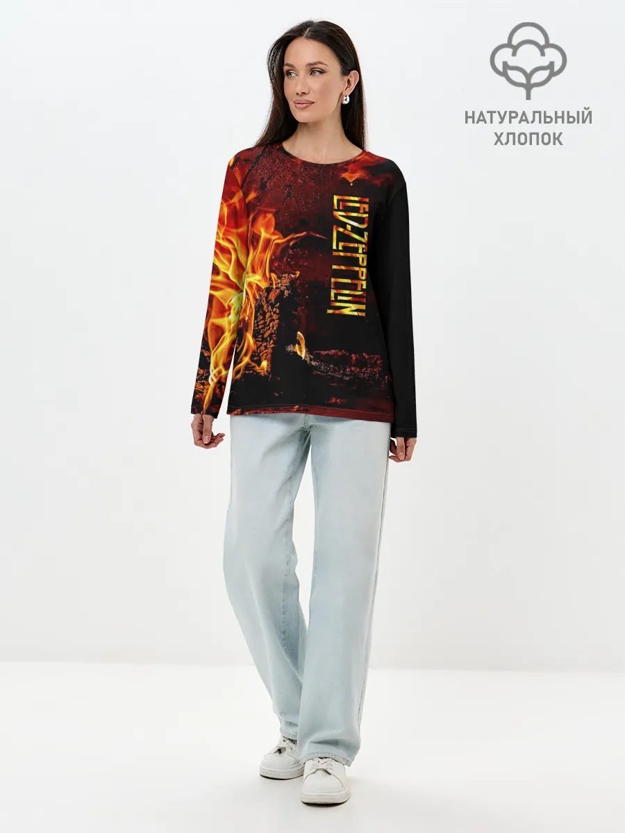 Лонгслив женский. Хлопок / Led Zeppelin