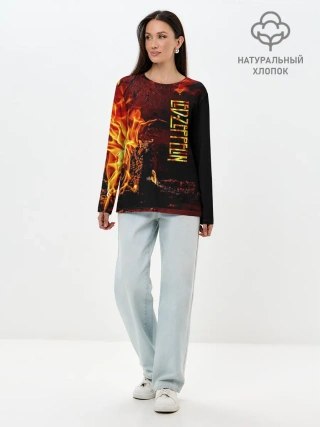 Лонгслив женский. Хлопок / Led Zeppelin