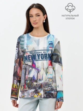 Лонгслив женский. Хлопок / New York