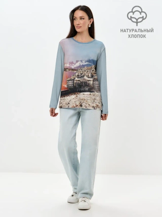 Лонгслив женский. Хлопок / ТАНК