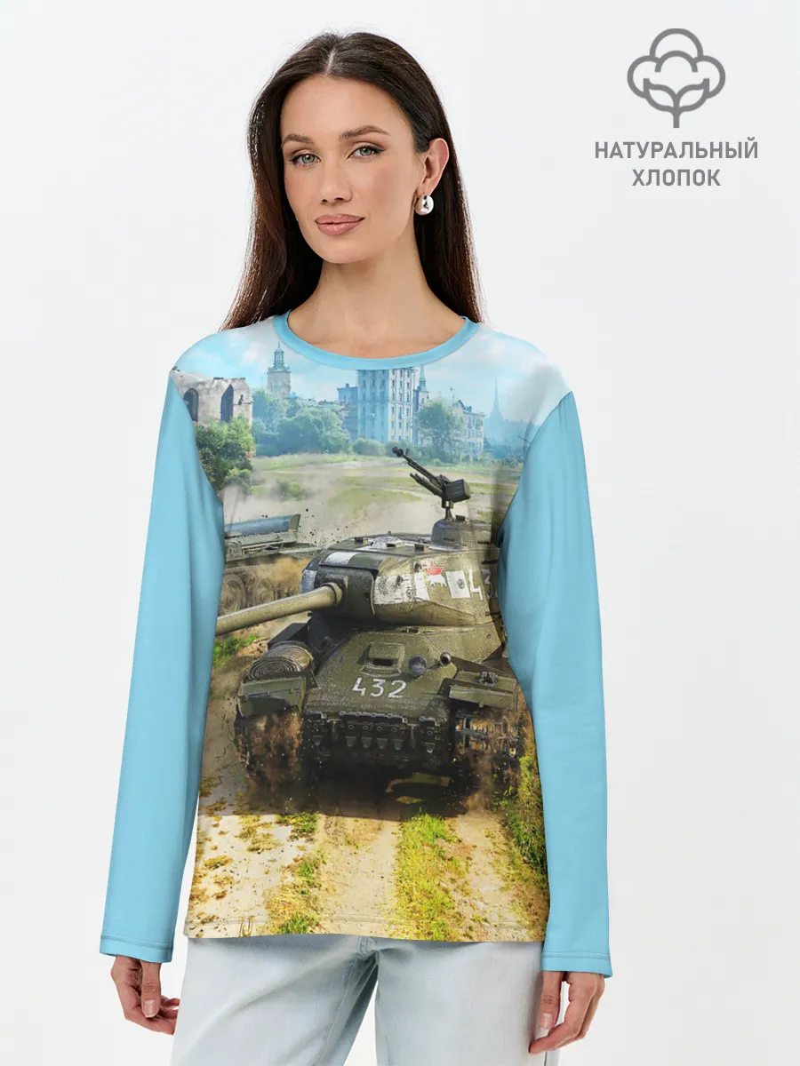 Лонгслив женский. Хлопок / ТАНКИ