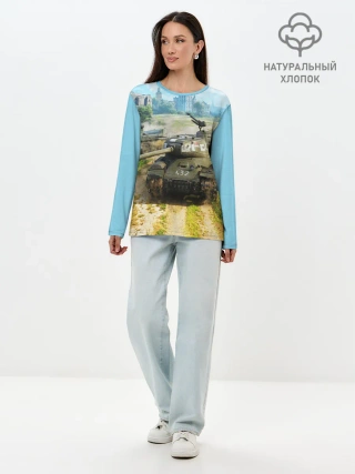 Лонгслив женский. Хлопок / ТАНКИ