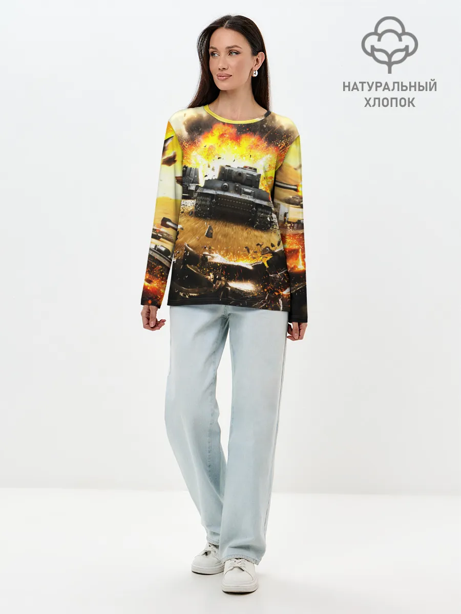 Лонгслив женский. Хлопок / ТАНКИ