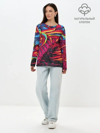 Лонгслив женский. Хлопок / CS GO hyper beast skin