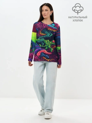 Лонгслив женский. Хлопок / CS GO hyper beast skin