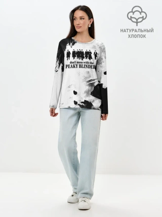 Лонгслив женский. Хлопок / Острые козырьки