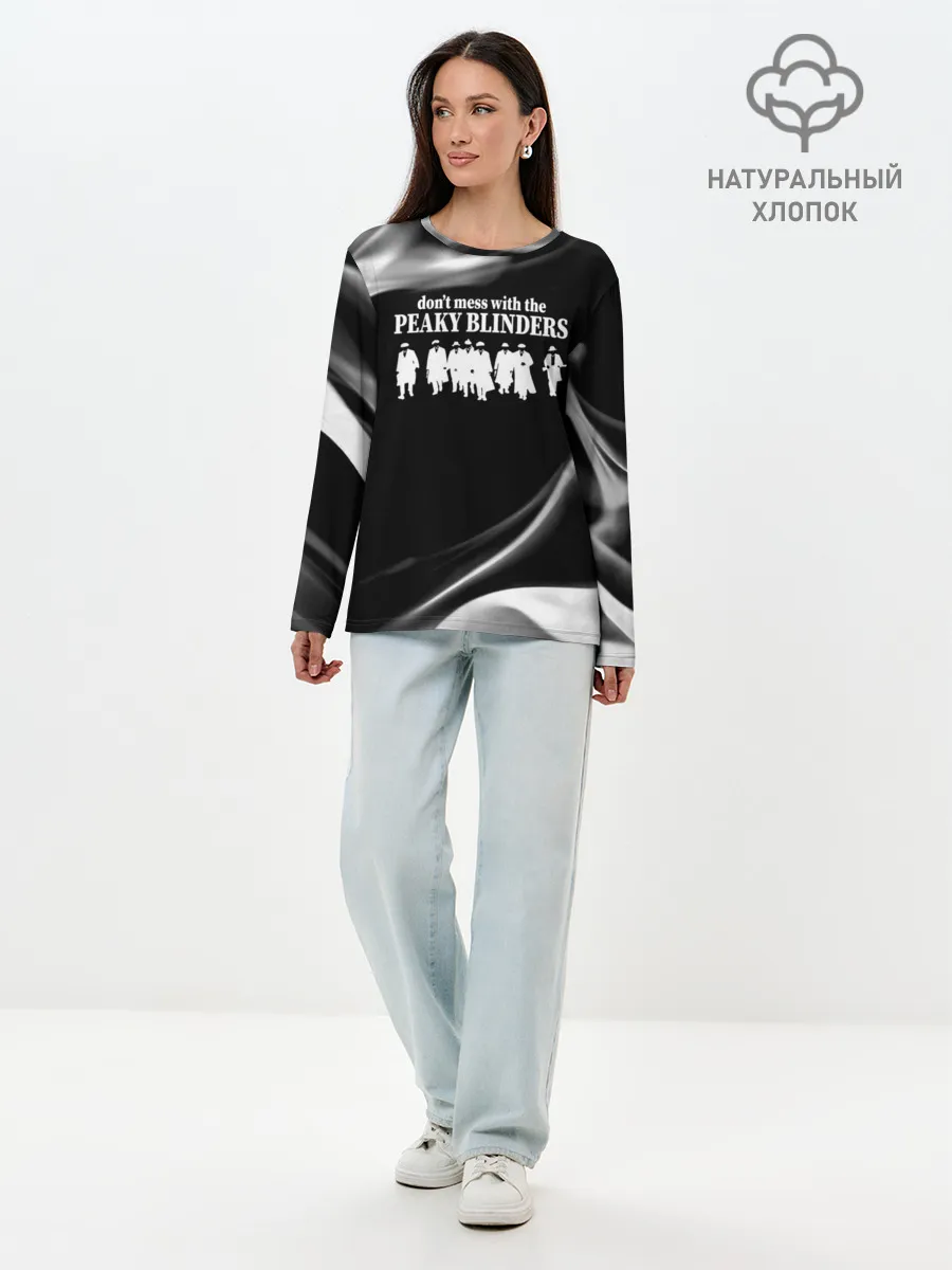 Лонгслив женский. Хлопок / Острые козырьки