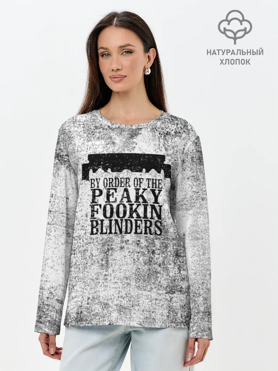 Лонгслив женский. Хлопок / Острые козырьки