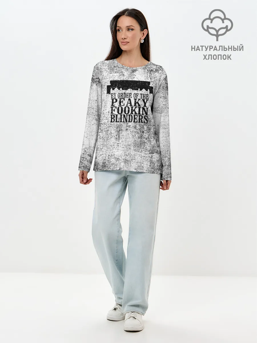 Лонгслив женский. Хлопок / Острые козырьки