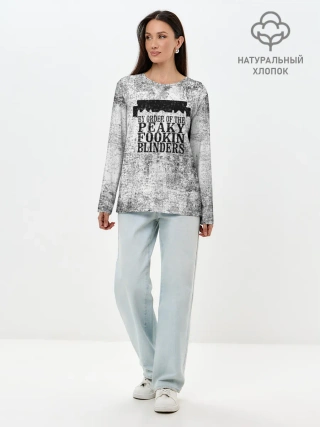 Лонгслив женский. Хлопок / Острые козырьки