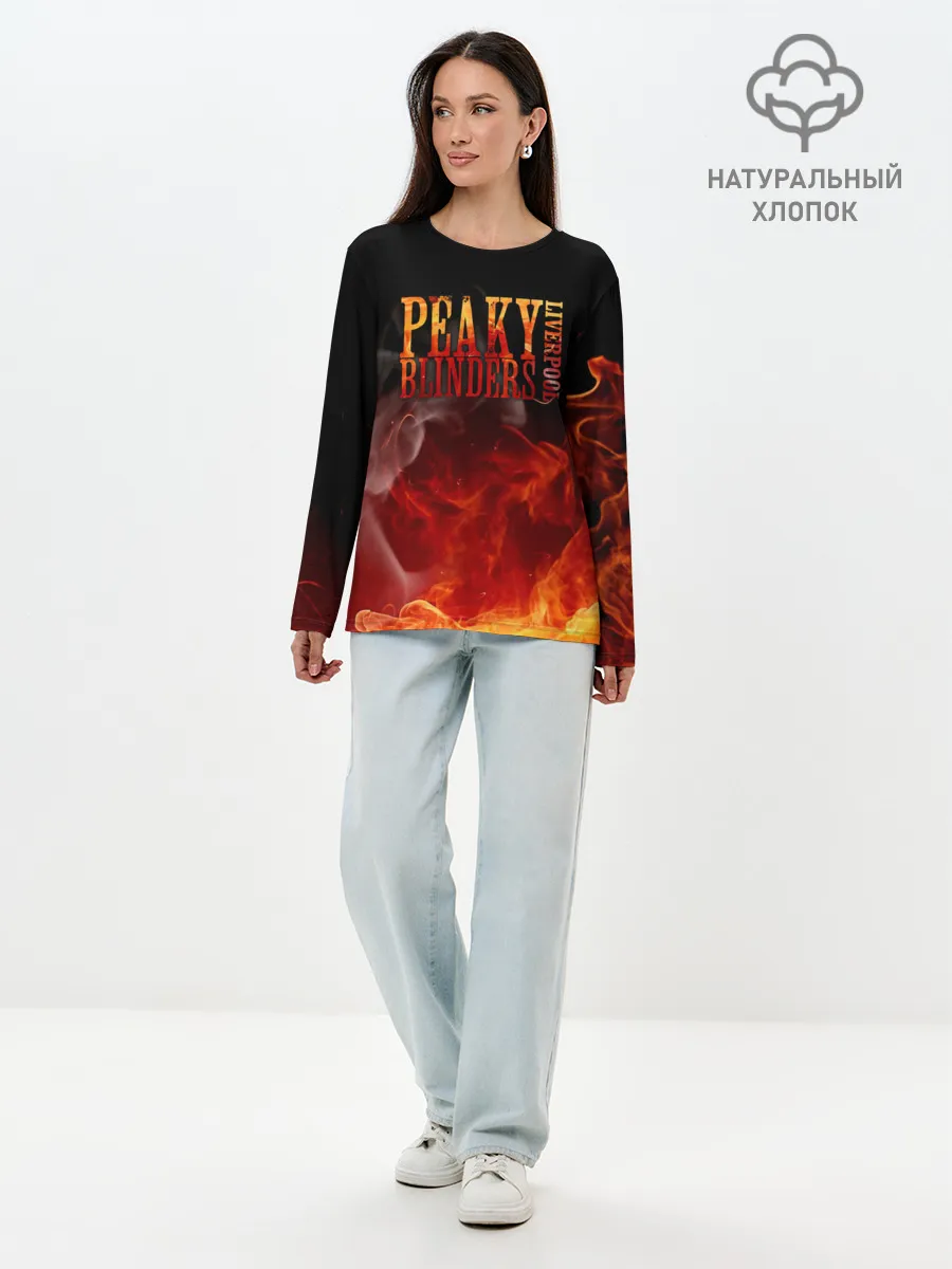 Лонгслив женский. Хлопок / Острые козырьки