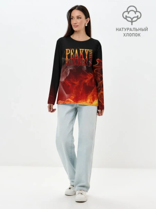 Лонгслив женский. Хлопок / Острые козырьки