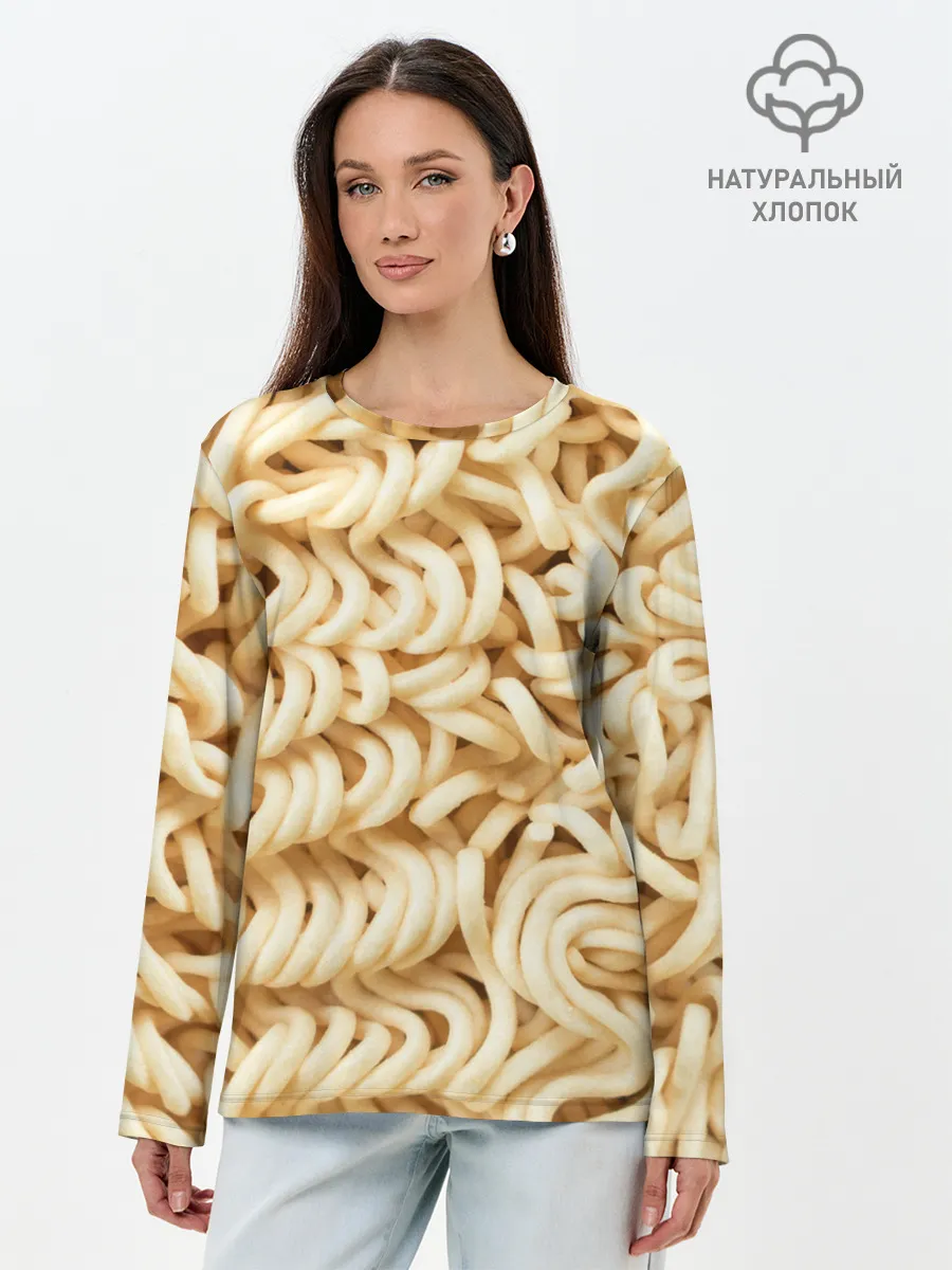 Лонгслив женский. Хлопок / Лапша