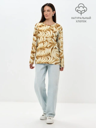 Лонгслив женский. Хлопок / Лапша