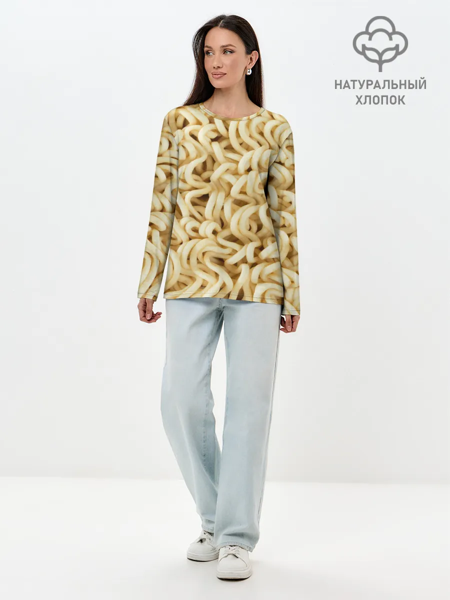 Лонгслив женский. Хлопок / Лапша