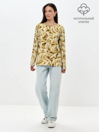 Лонгслив женский. Хлопок / Лапша