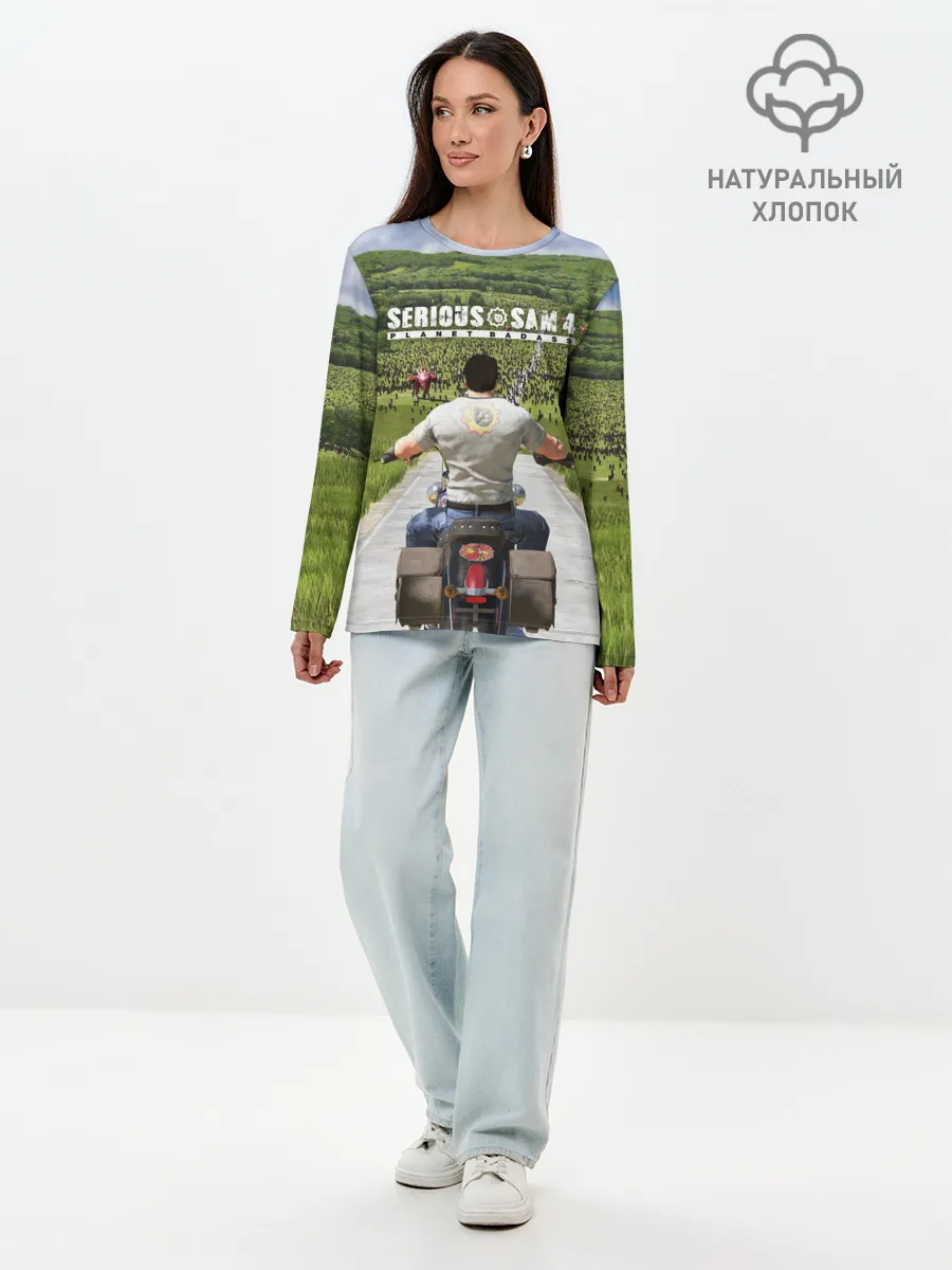Лонгслив женский. Хлопок / SERIOUS SAM 4: PLANET BADASS